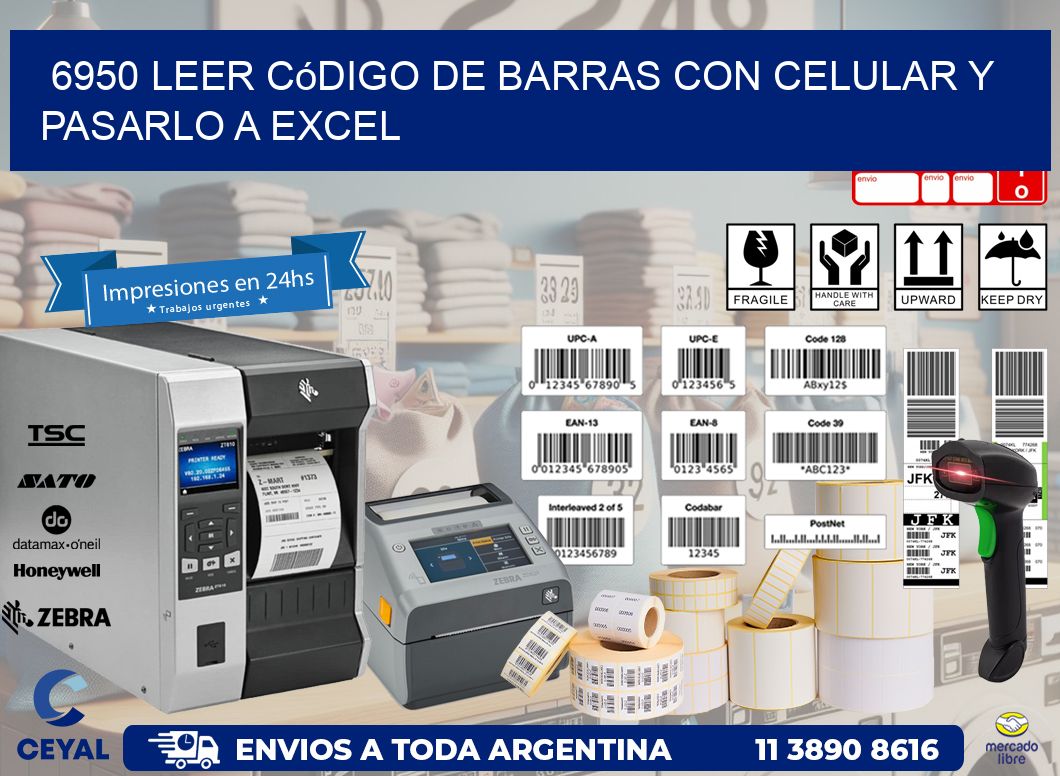 6950 Leer código de barras con celular y pasarlo a Excel