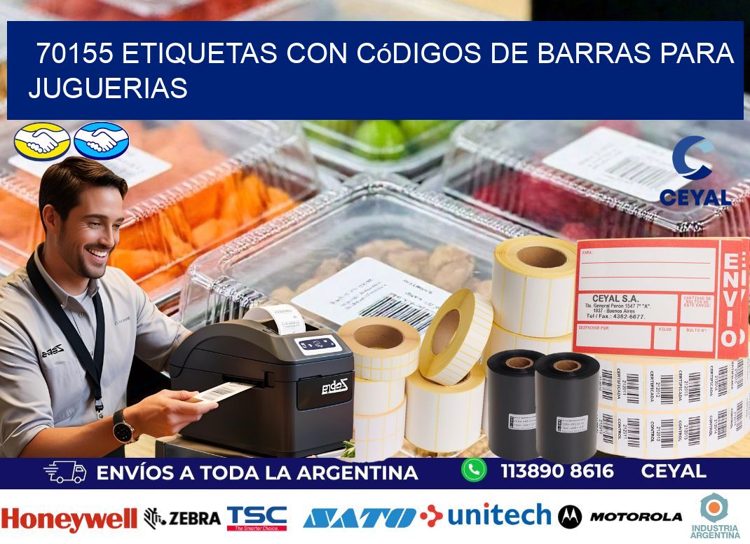 70155 etiquetas con códigos de barras para juguerias