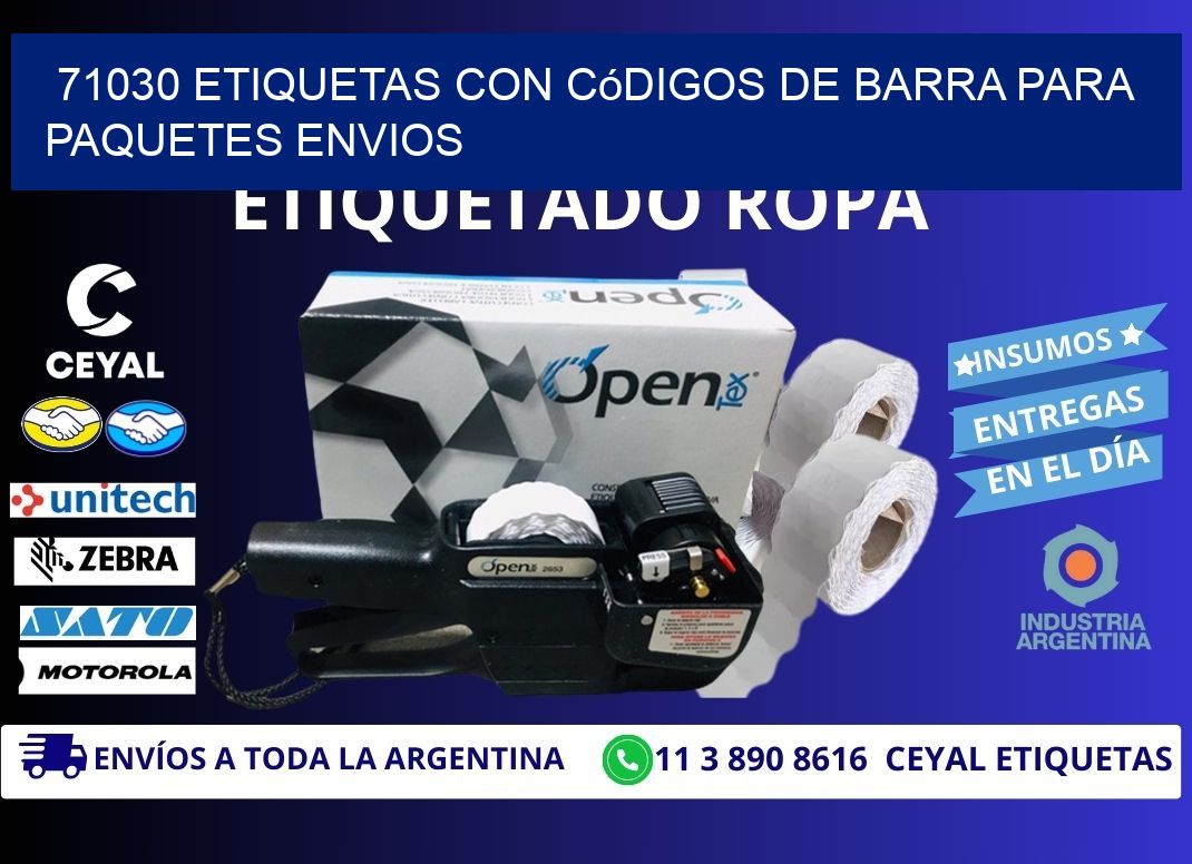 71030 etiquetas con códigos de barra para paquetes envios