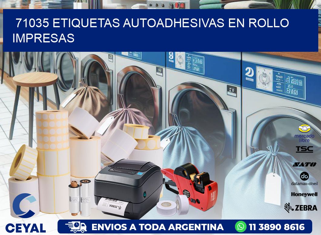 71035 Etiquetas autoadhesivas en rollo impresas