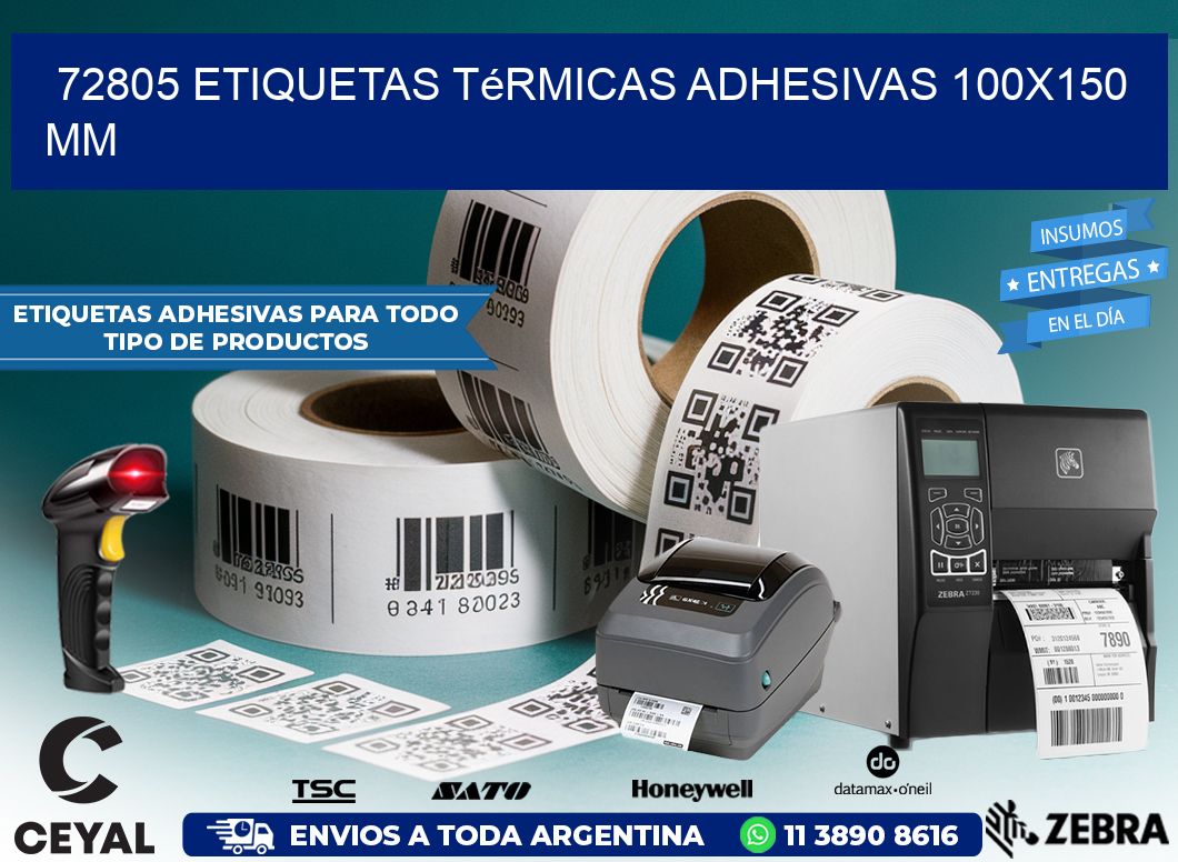 72805 etiquetas térmicas adhesivas 100x150 mm