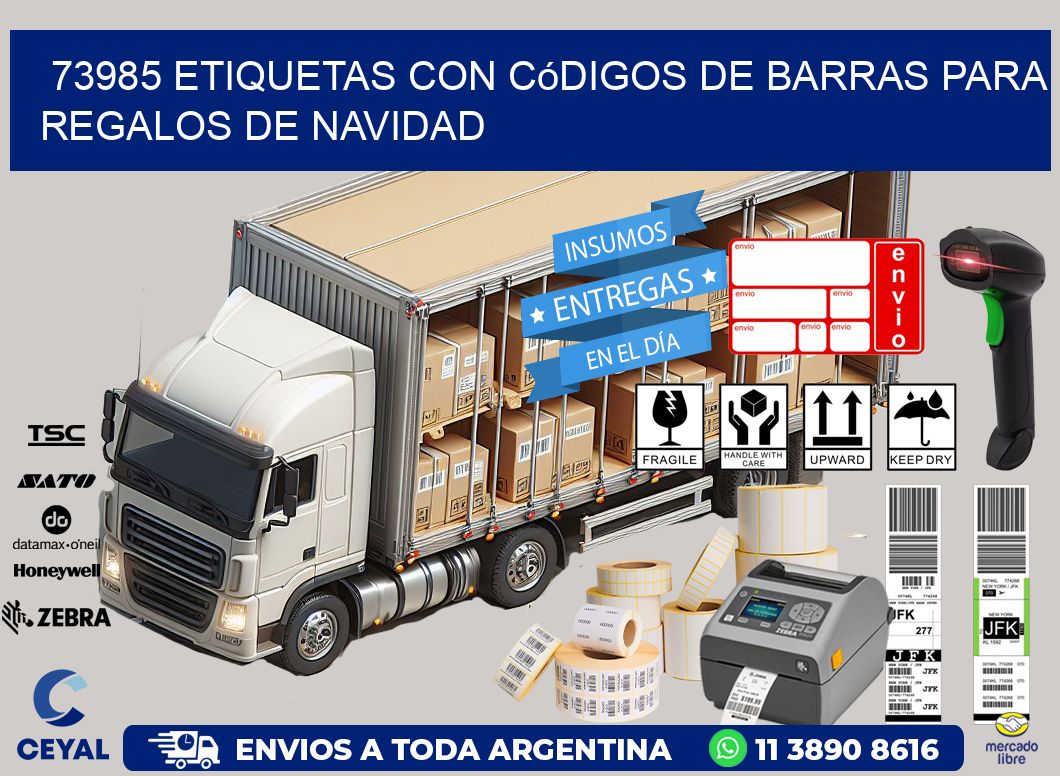 73985 etiquetas con códigos de barras para regalos de navidad