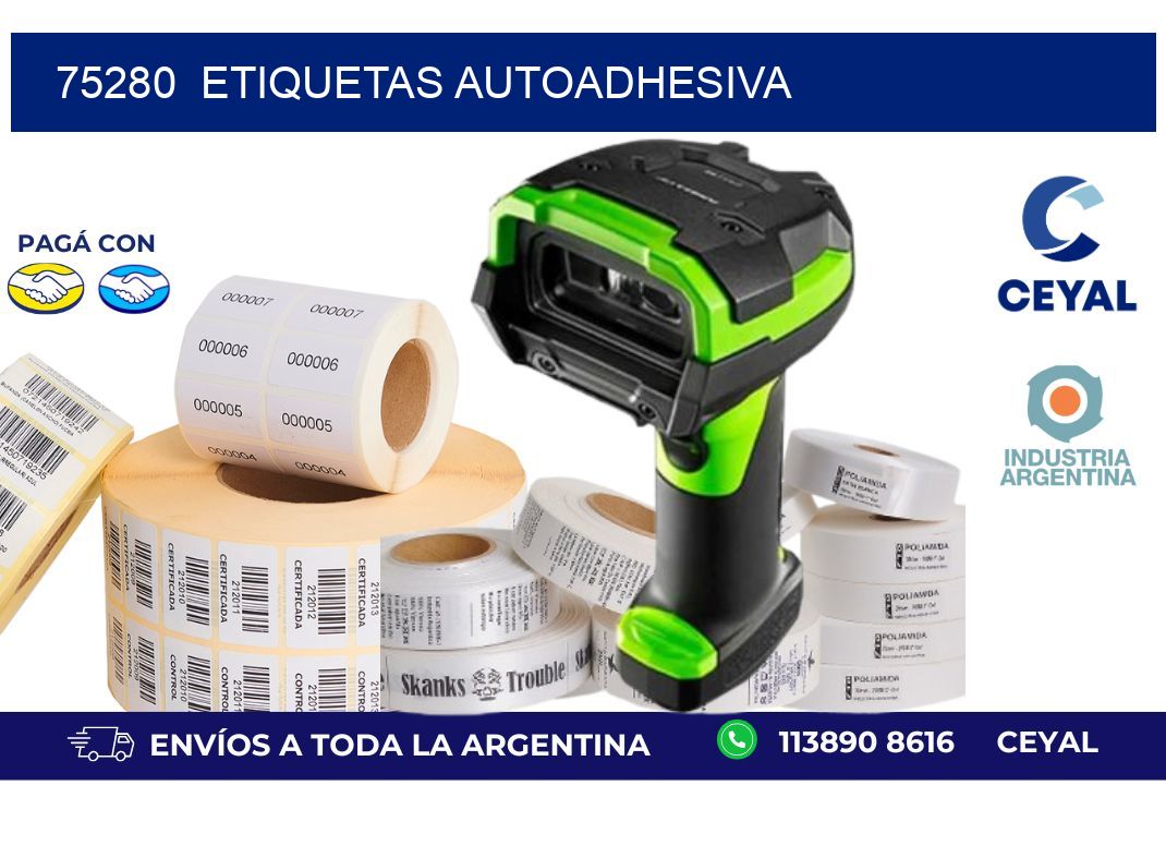 75280  etiquetas autoadhesiva