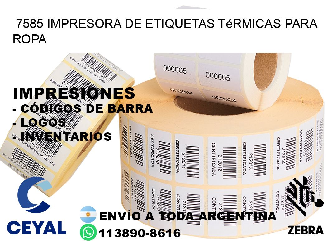 7585 impresora de etiquetas térmicas para ropa