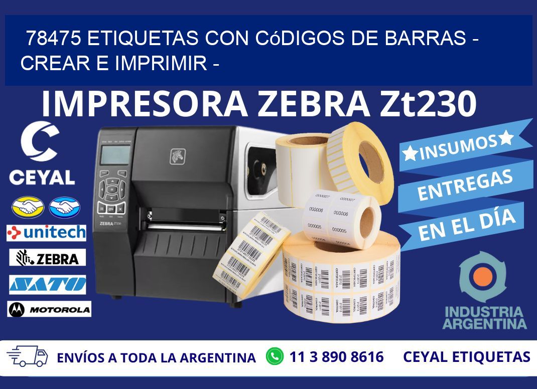 78475 etiquetas con códigos de barras - Crear e imprimir -