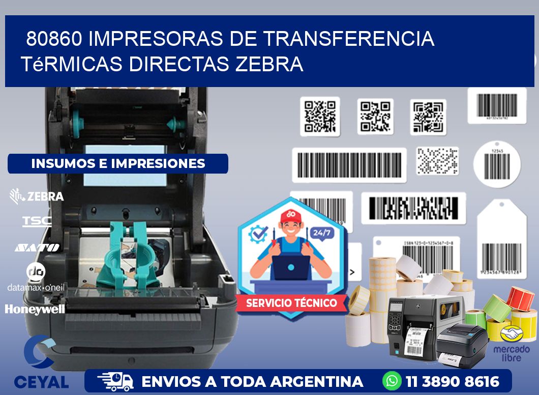 80860 impresoras de Transferencia térmicas directas zebra