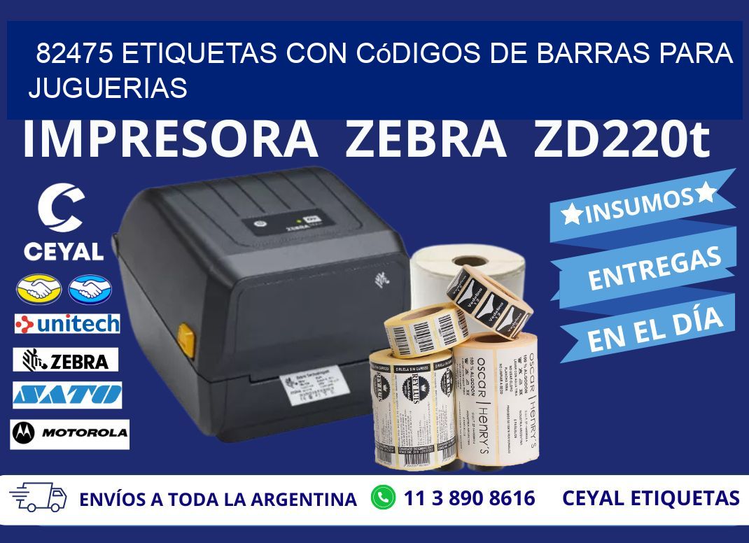 82475 etiquetas con códigos de barras para juguerias