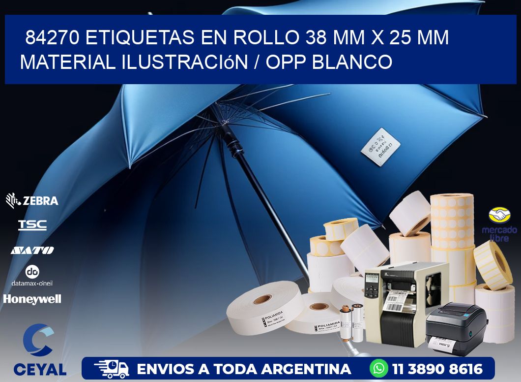 84270 Etiquetas en rollo 38 mm x 25 mm material Ilustración / OPP Blanco