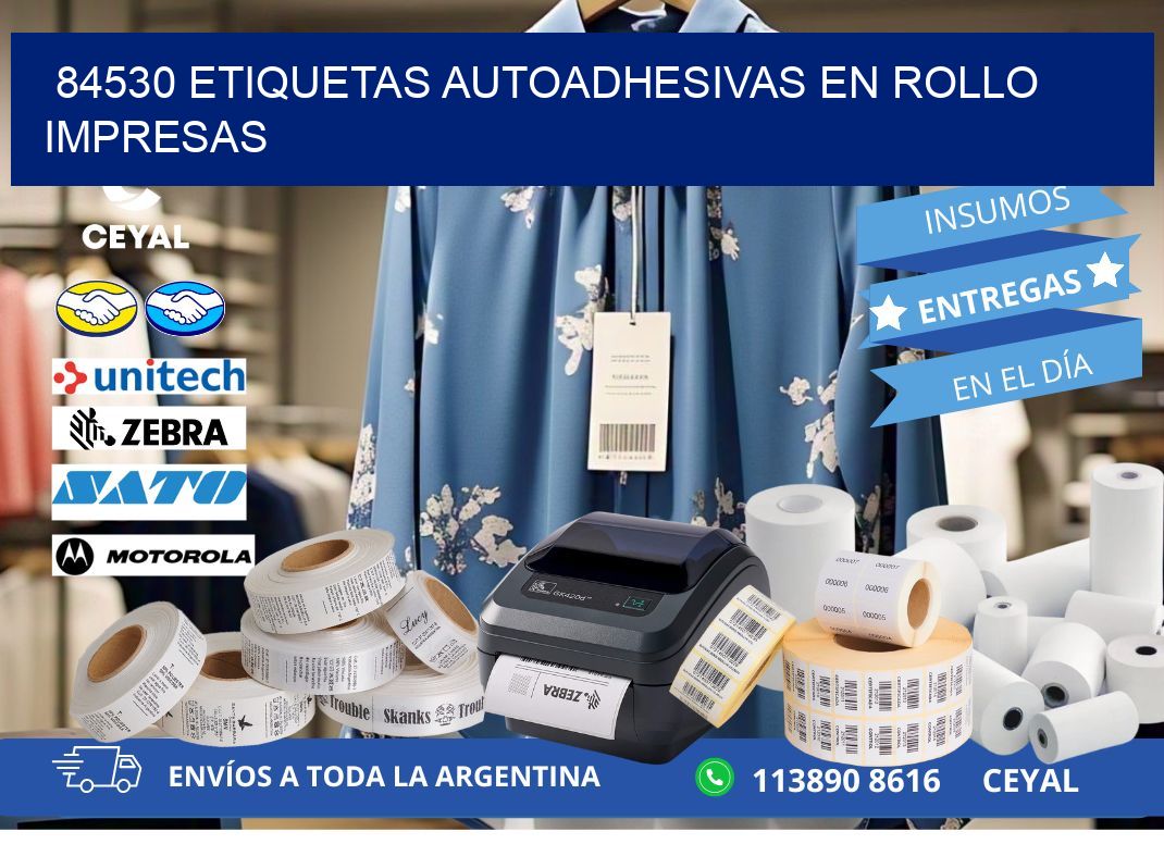 84530 Etiquetas autoadhesivas en rollo impresas