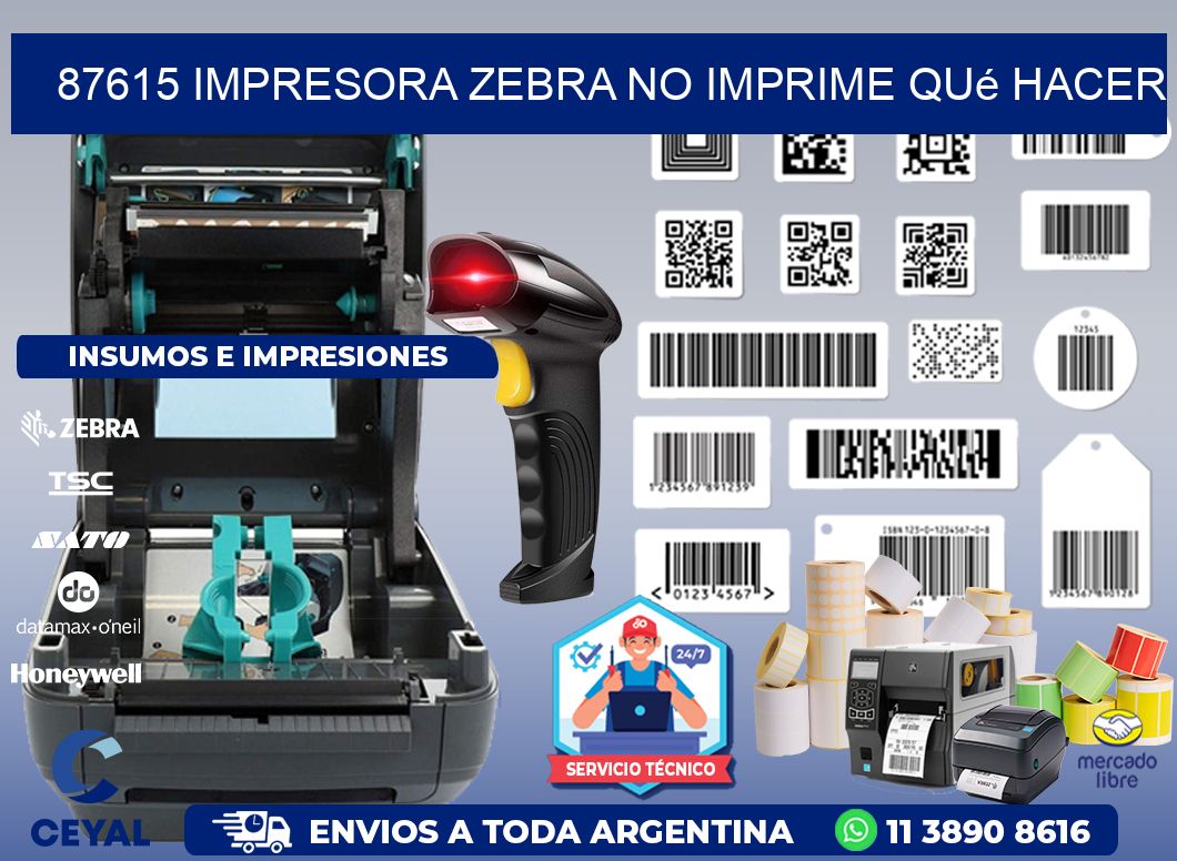 87615 impresora zebra no imprime qué hacer