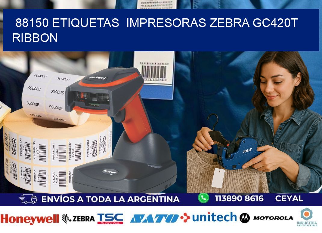 88150 etiquetas  impresoras zebra gc420t ribbon