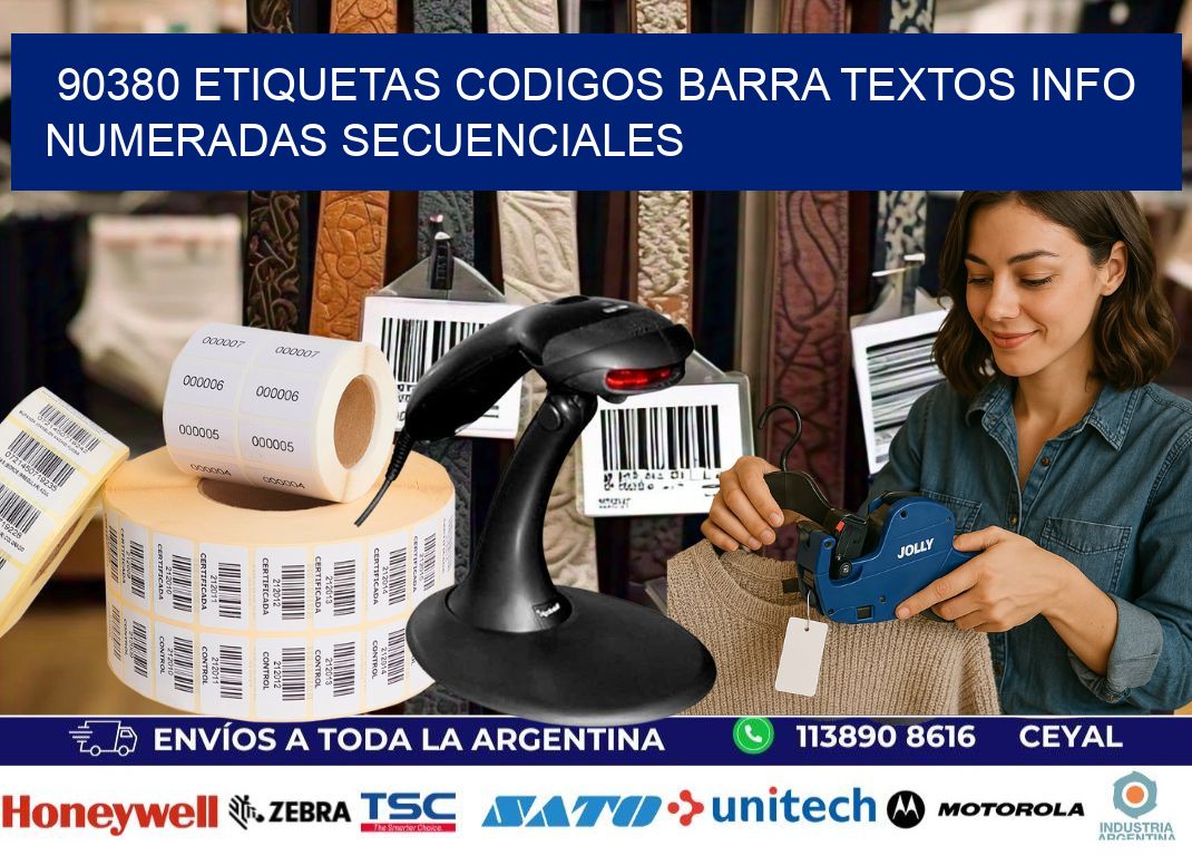 90380 Etiquetas Codigos Barra Textos Info Numeradas Secuenciales