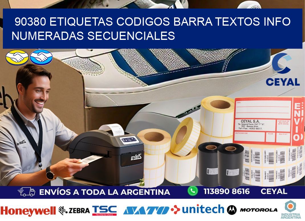 90380 Etiquetas Codigos Barra Textos Info Numeradas Secuenciales