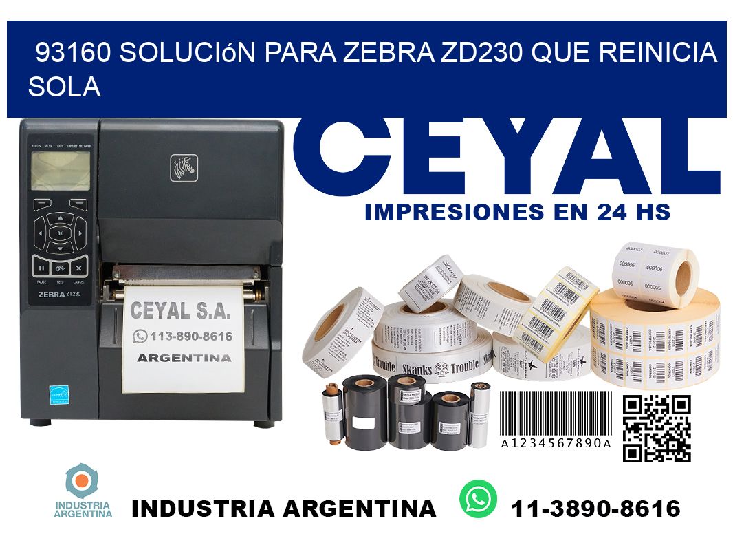 93160 solución para zebra zd230 que reinicia sola