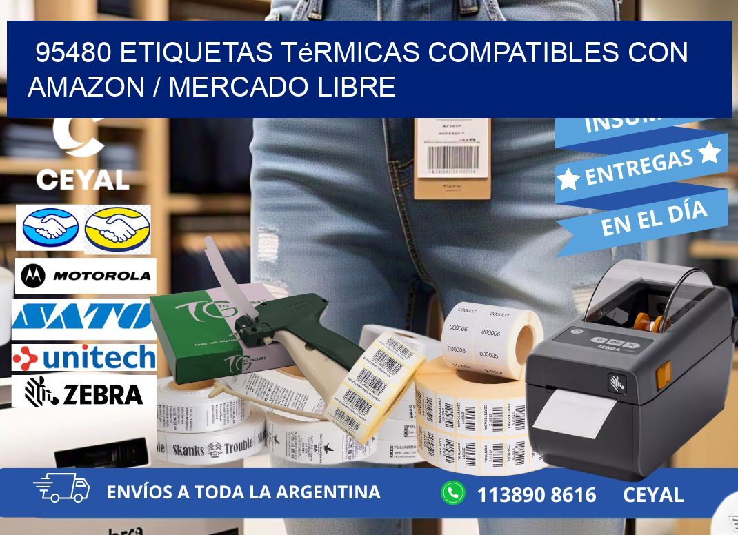 95480 etiquetas térmicas compatibles con Amazon / Mercado Libre