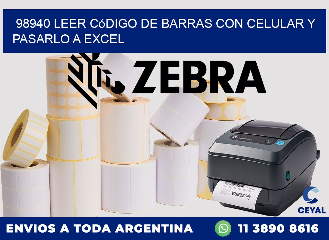 98940 Leer código de barras con celular y pasarlo a Excel
