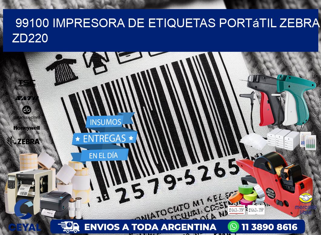 99100 impresora de etiquetas portátil Zebra ZD220