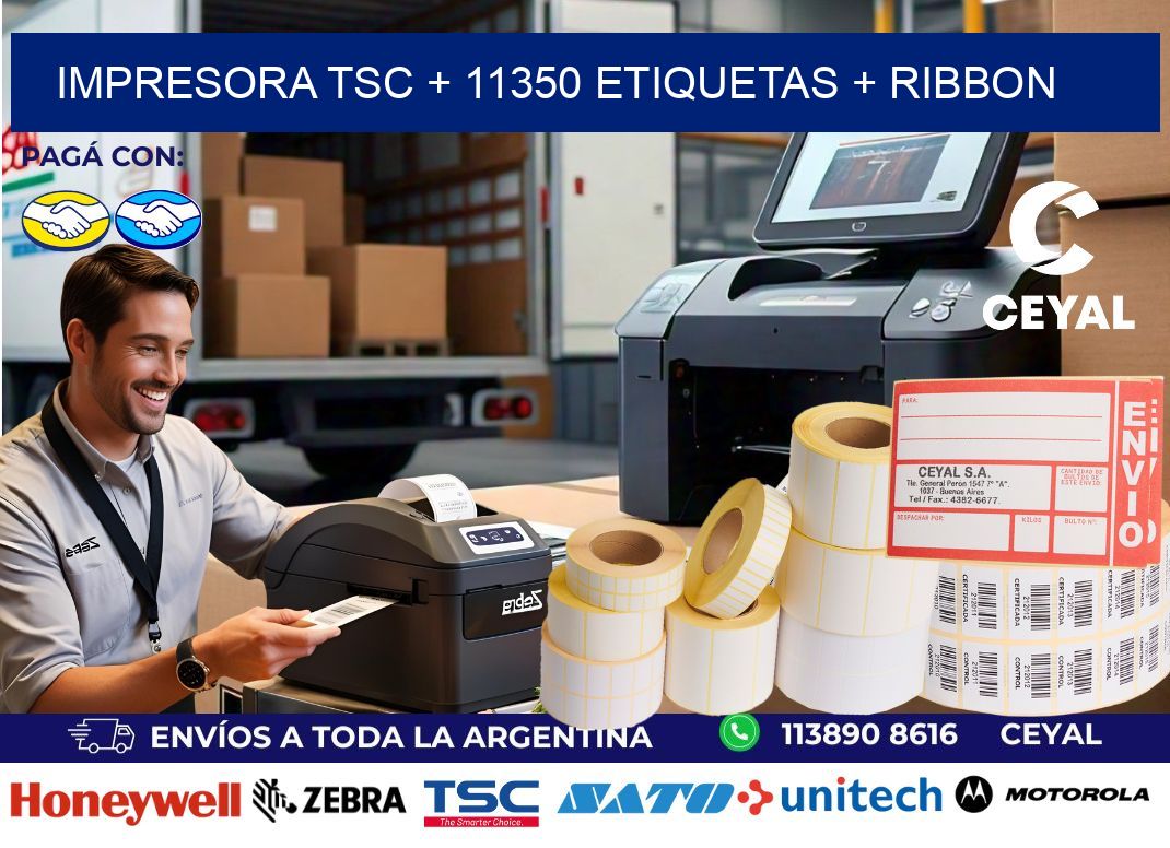 impresora TSC + 11350 etiquetas + ribbon