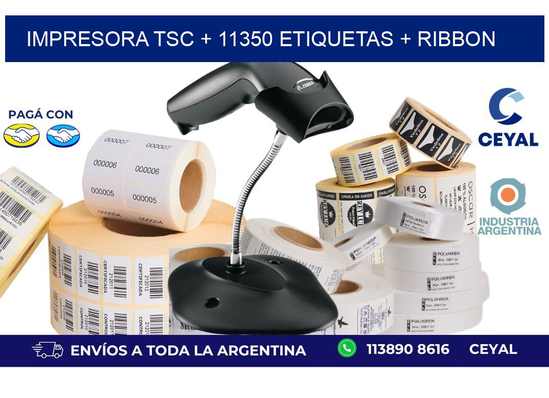 impresora TSC + 11350 etiquetas + ribbon
