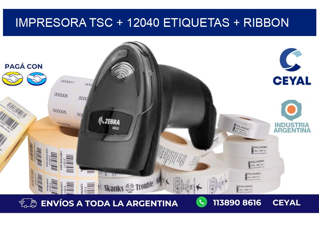 impresora TSC + 12040 etiquetas + ribbon