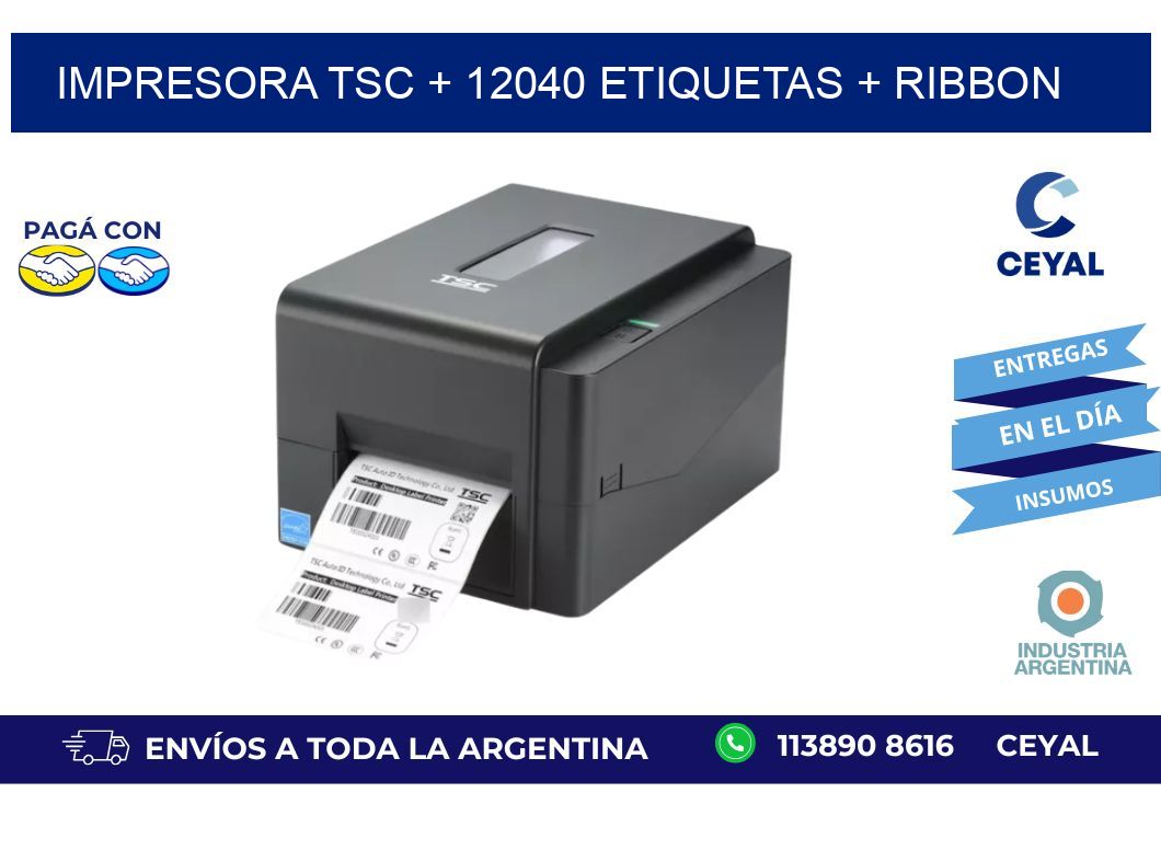 impresora TSC + 12040 etiquetas + ribbon