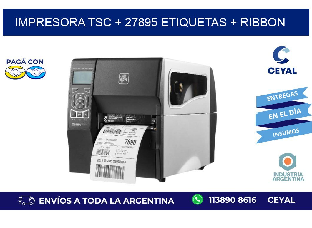 impresora TSC + 27895 etiquetas + ribbon