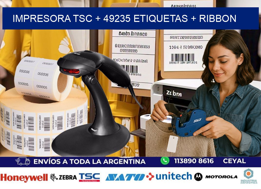 impresora TSC + 49235 etiquetas + ribbon