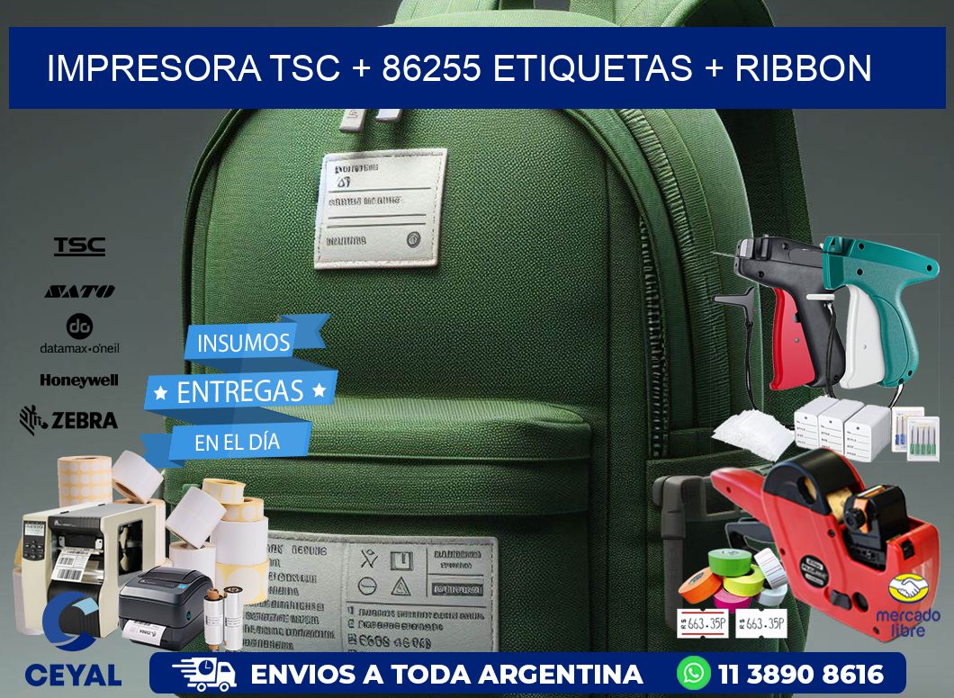 impresora TSC + 86255 etiquetas + ribbon