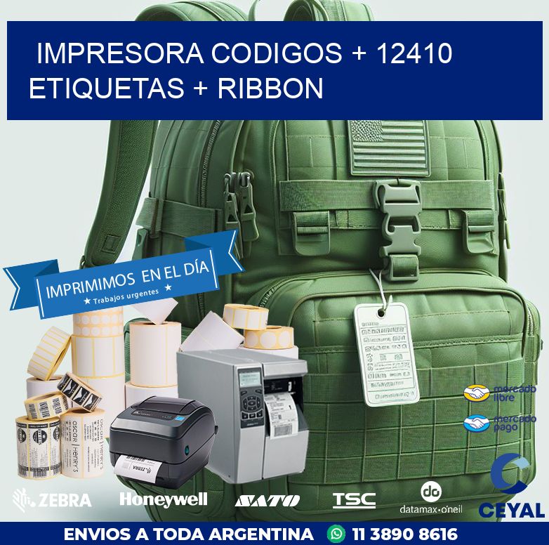 impresora codigos + 12410 etiquetas + ribbon