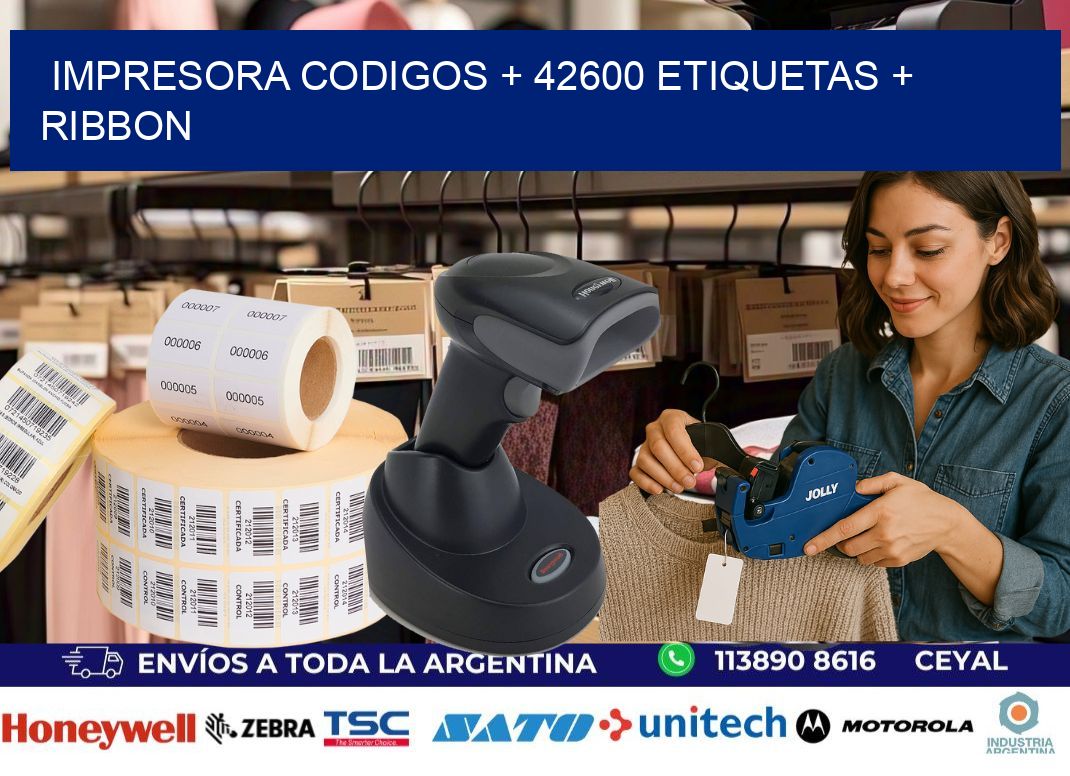 impresora codigos + 42600 etiquetas + ribbon