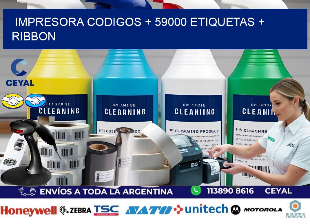 impresora codigos + 59000 etiquetas + ribbon