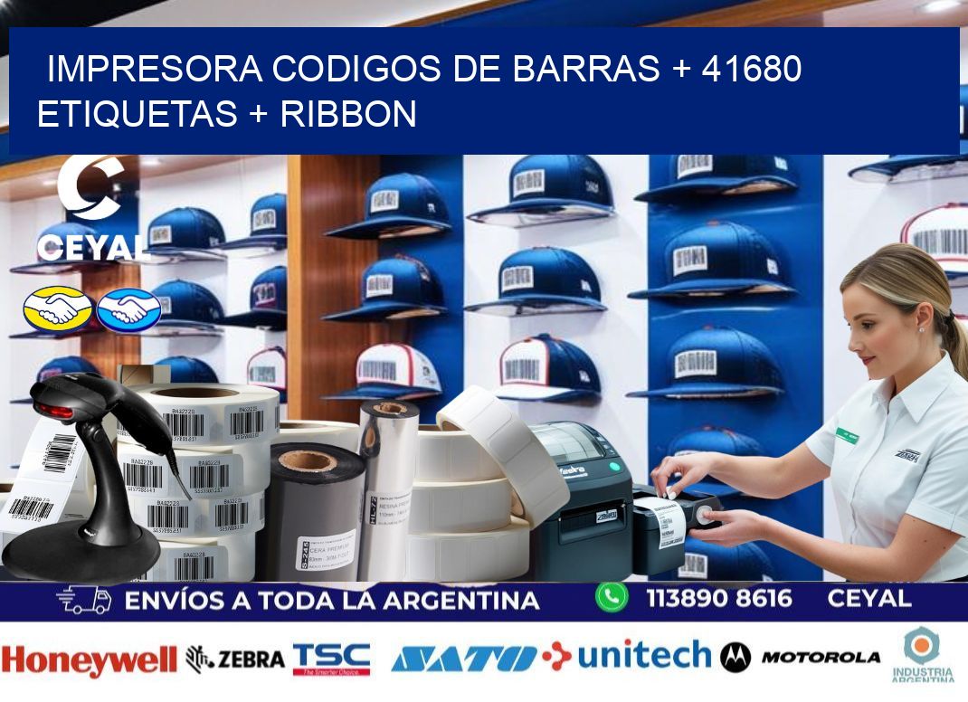 impresora codigos de barras + 41680 etiquetas + ribbon