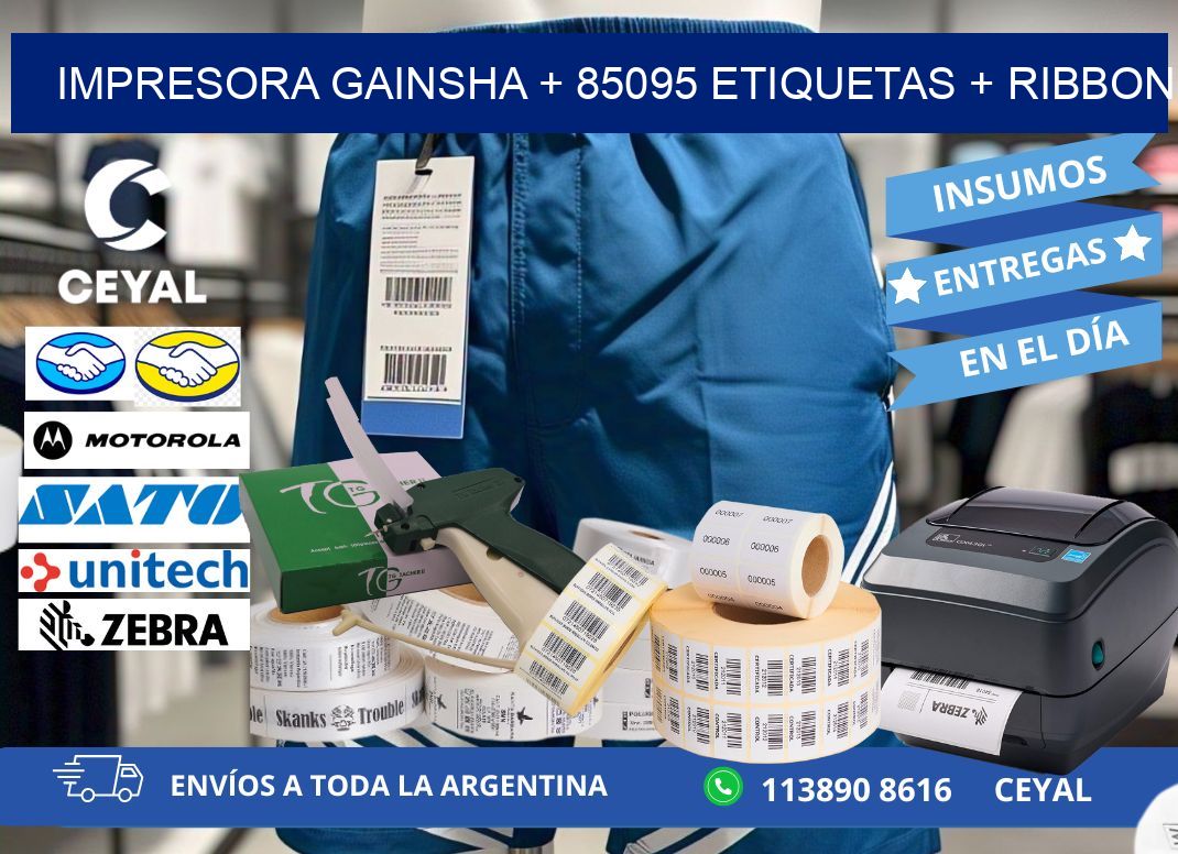 impresora gainsha + 85095 etiquetas + ribbon