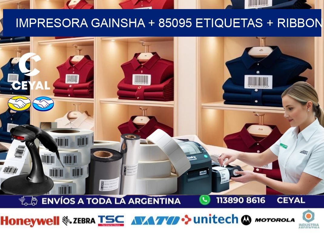 impresora gainsha + 85095 etiquetas + ribbon