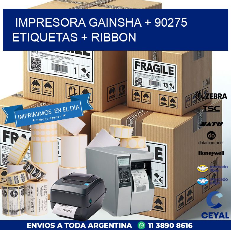 impresora gainsha + 90275 etiquetas + ribbon