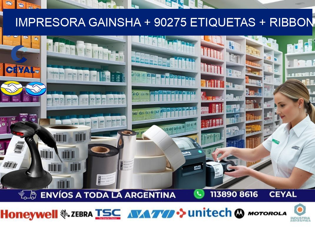 impresora gainsha + 90275 etiquetas + ribbon
