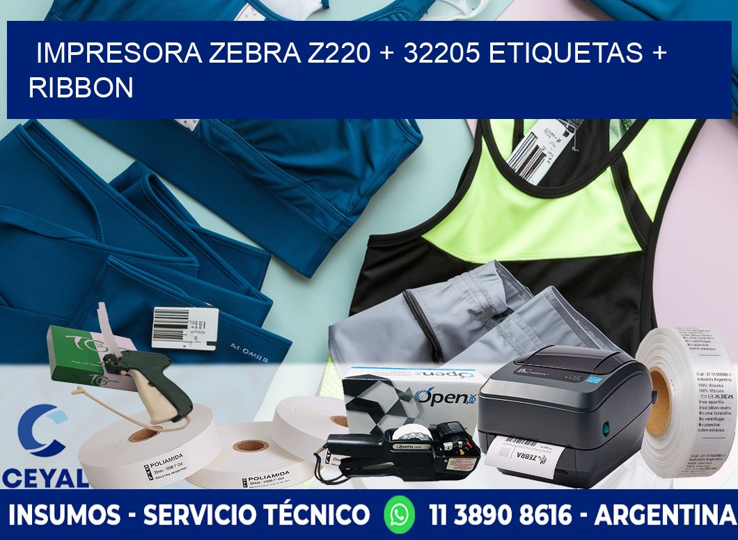 impresora zebra z220 + 32205 etiquetas + ribbon