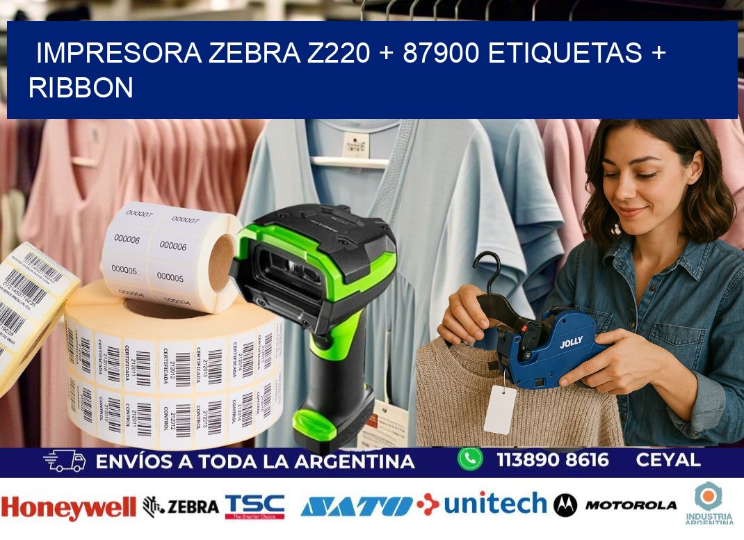 impresora zebra z220 + 87900 etiquetas + ribbon