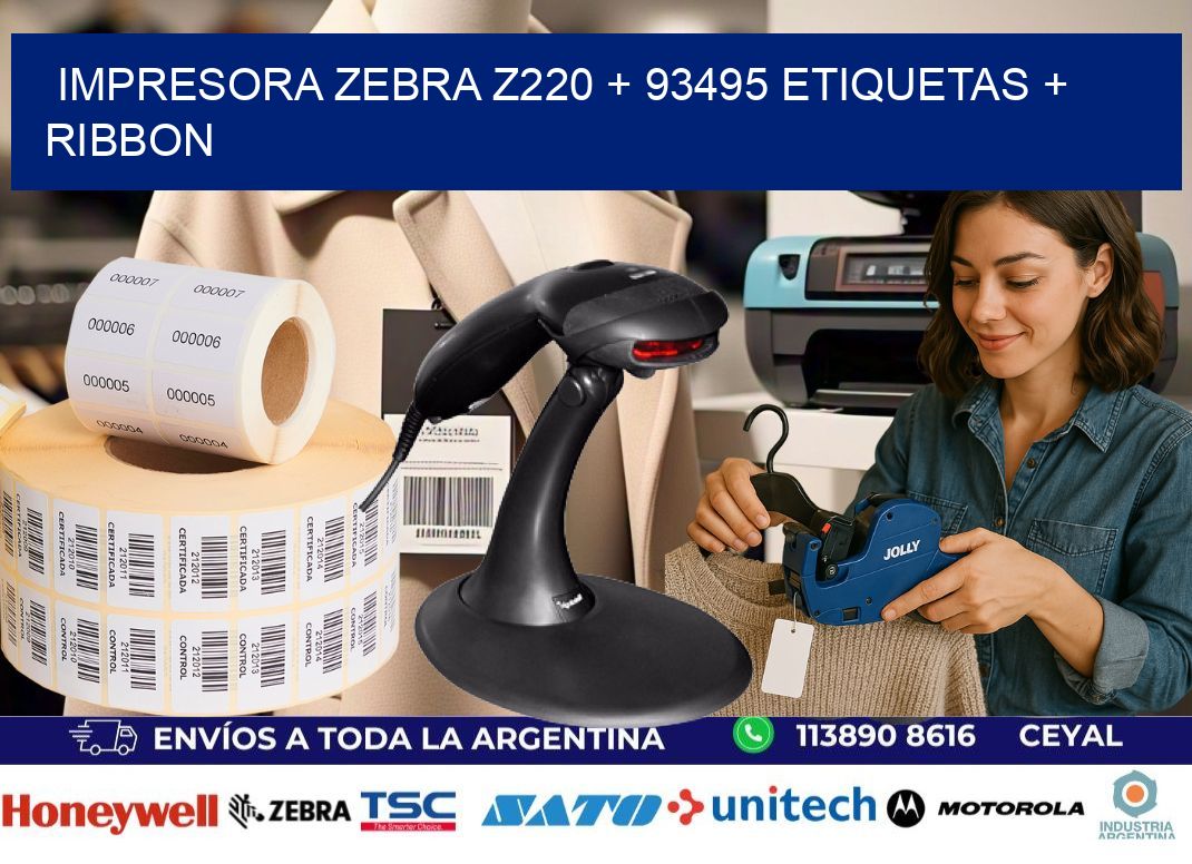impresora zebra z220 + 93495 etiquetas + ribbon
