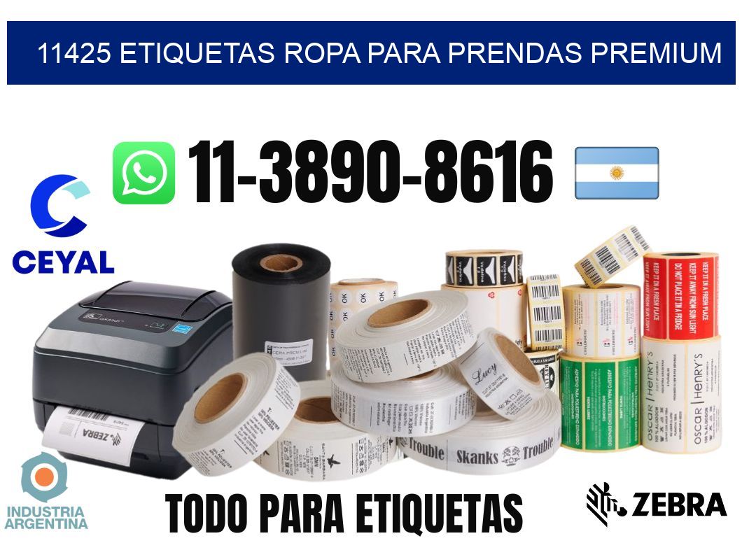 11425 Etiquetas ropa para prendas premium