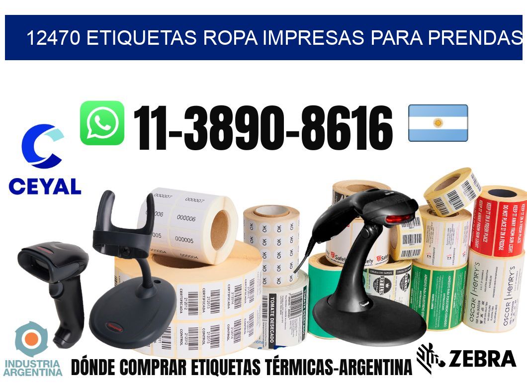 12470 Etiquetas ropa impresas para prendas