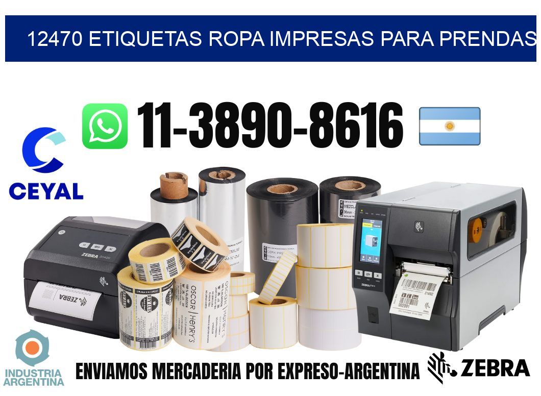 12470 Etiquetas ropa impresas para prendas