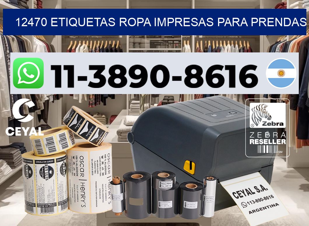 12470 Etiquetas ropa impresas para prendas