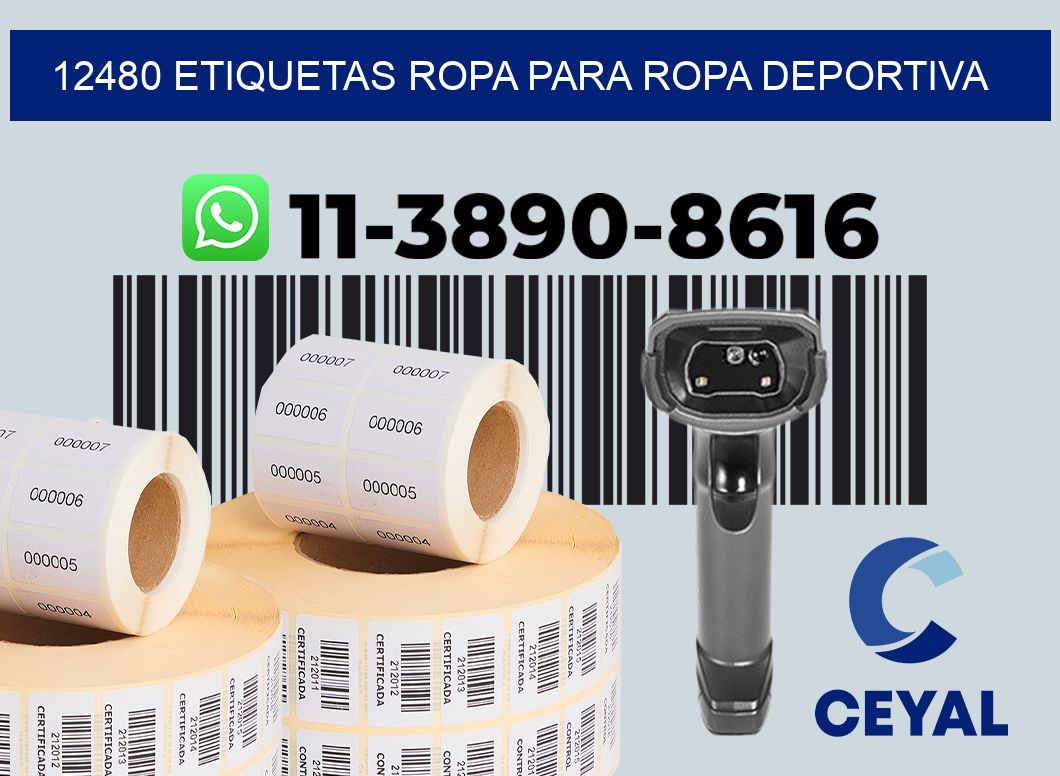 12480 Etiquetas ropa para ropa deportiva