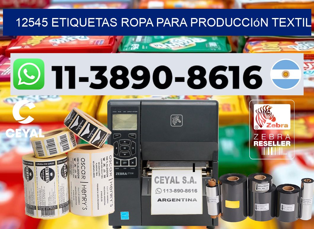 12545 Etiquetas ropa para producción textil