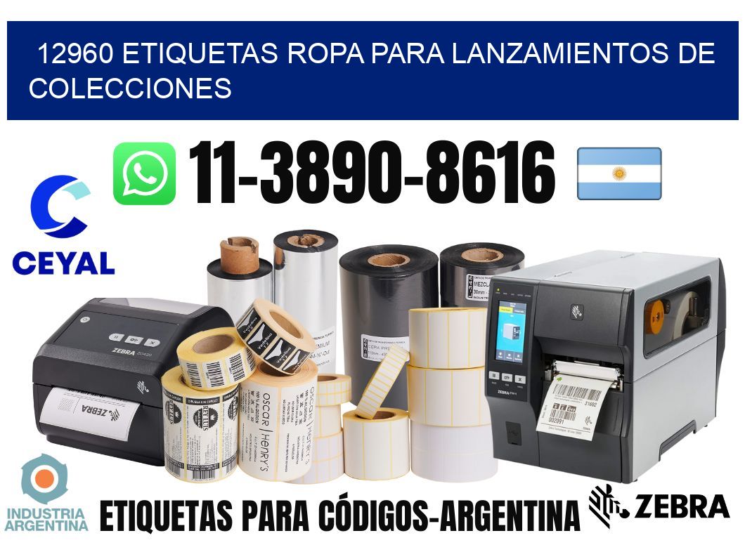 12960 Etiquetas ropa para lanzamientos de colecciones