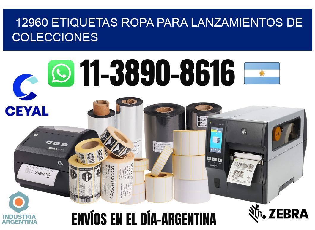 12960 Etiquetas ropa para lanzamientos de colecciones
