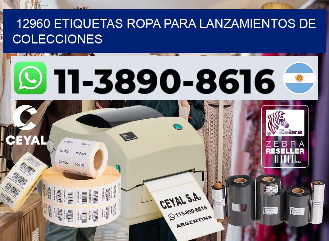 12960 Etiquetas ropa para lanzamientos de colecciones