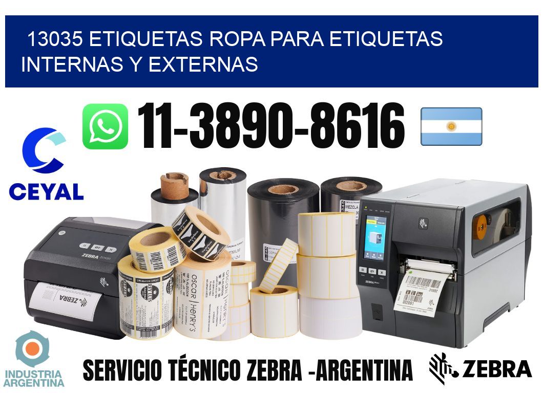 13035 Etiquetas ropa para etiquetas internas y externas