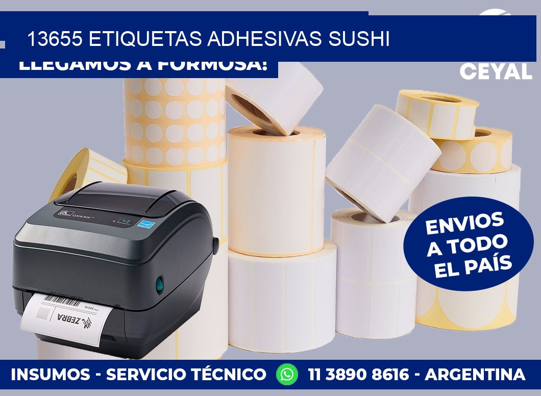 13655 etiquetas adhesivas sushi